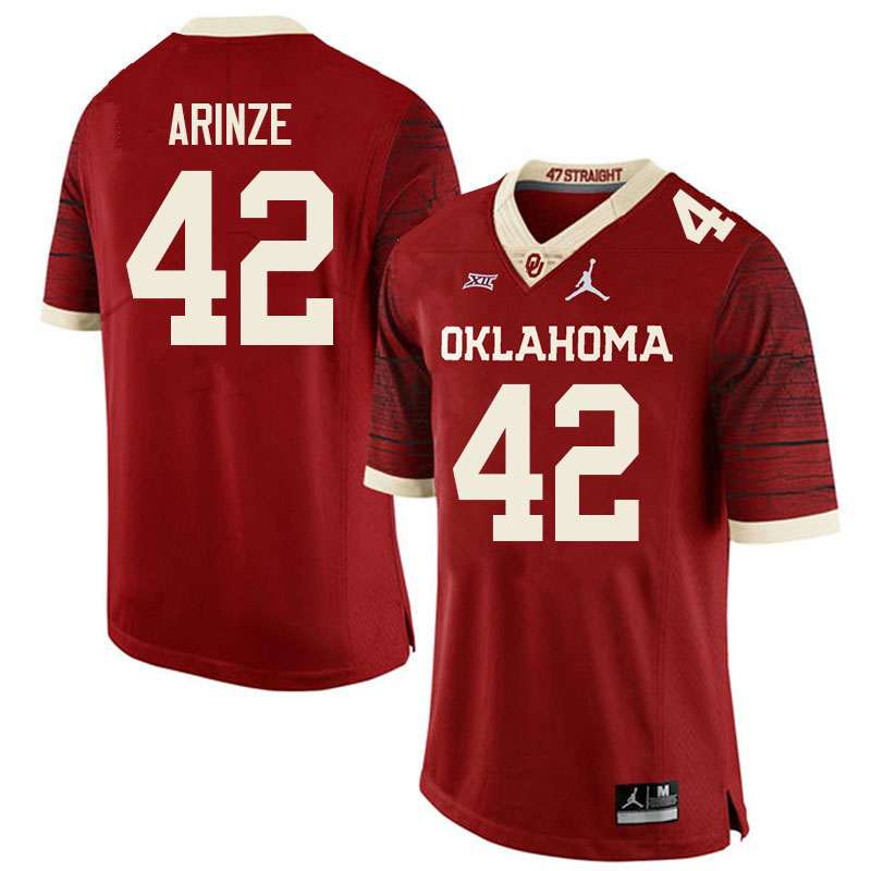 Men #42 Noah Arinze Oklahoma Sooners College Football Jerseys Sale-Retro - Click Image to Close